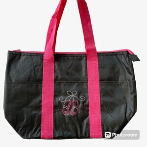 Ballerina Ballet Shoes Tote Lunch Bag Shopping Insulated Cooler Purse Zipper
